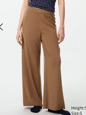Uniqlo Brown Washable Milano Ribbed Pants | Size M